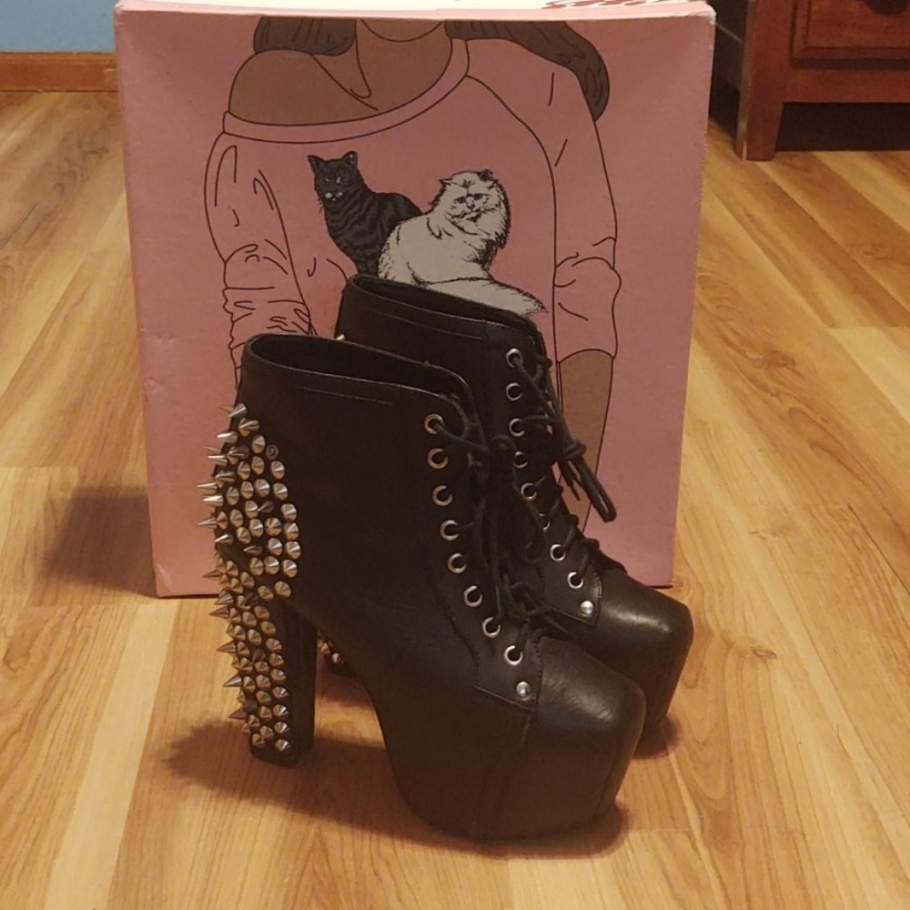 Jeffrey Campbell Spiked Litas in Black